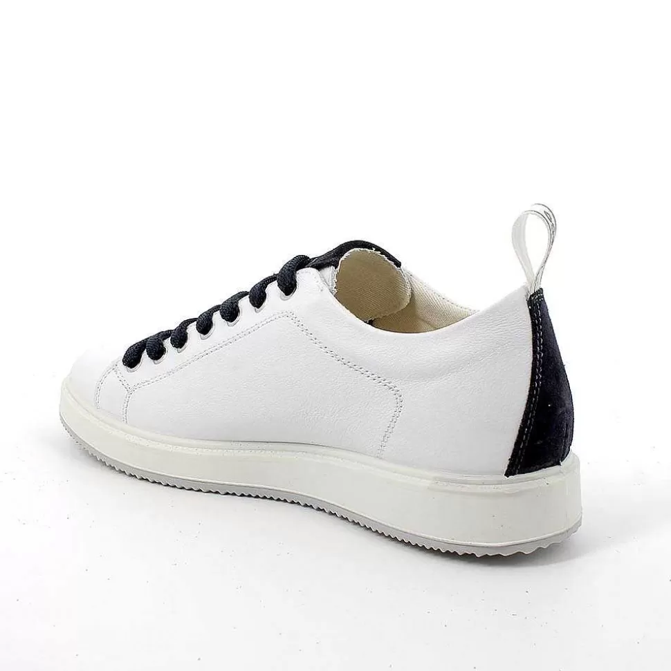 White Men'S Leather Sneakers-Igi&Co Flash Sale