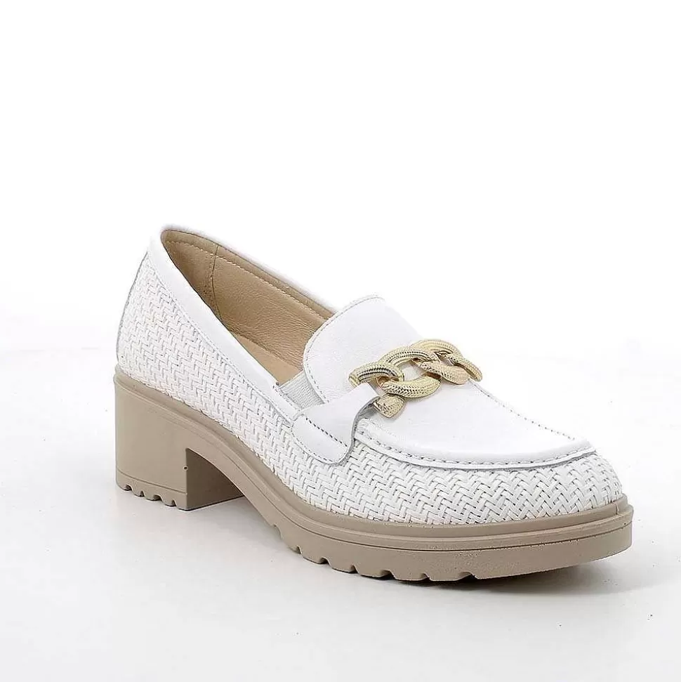 White Women'S Heeled Loafers-Igi&Co Shop