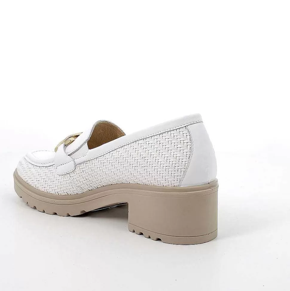 White Women'S Heeled Loafers-Igi&Co Shop