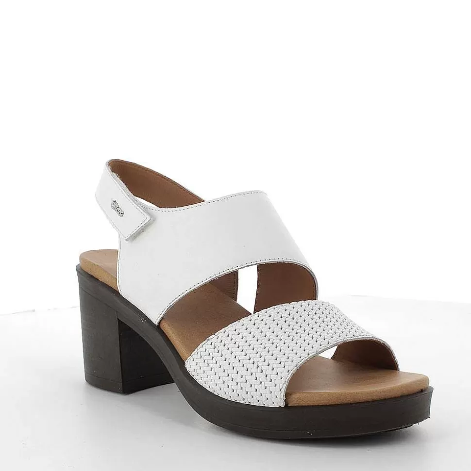 White Women'S Leather Heeled Sandal-Igi&Co Sale