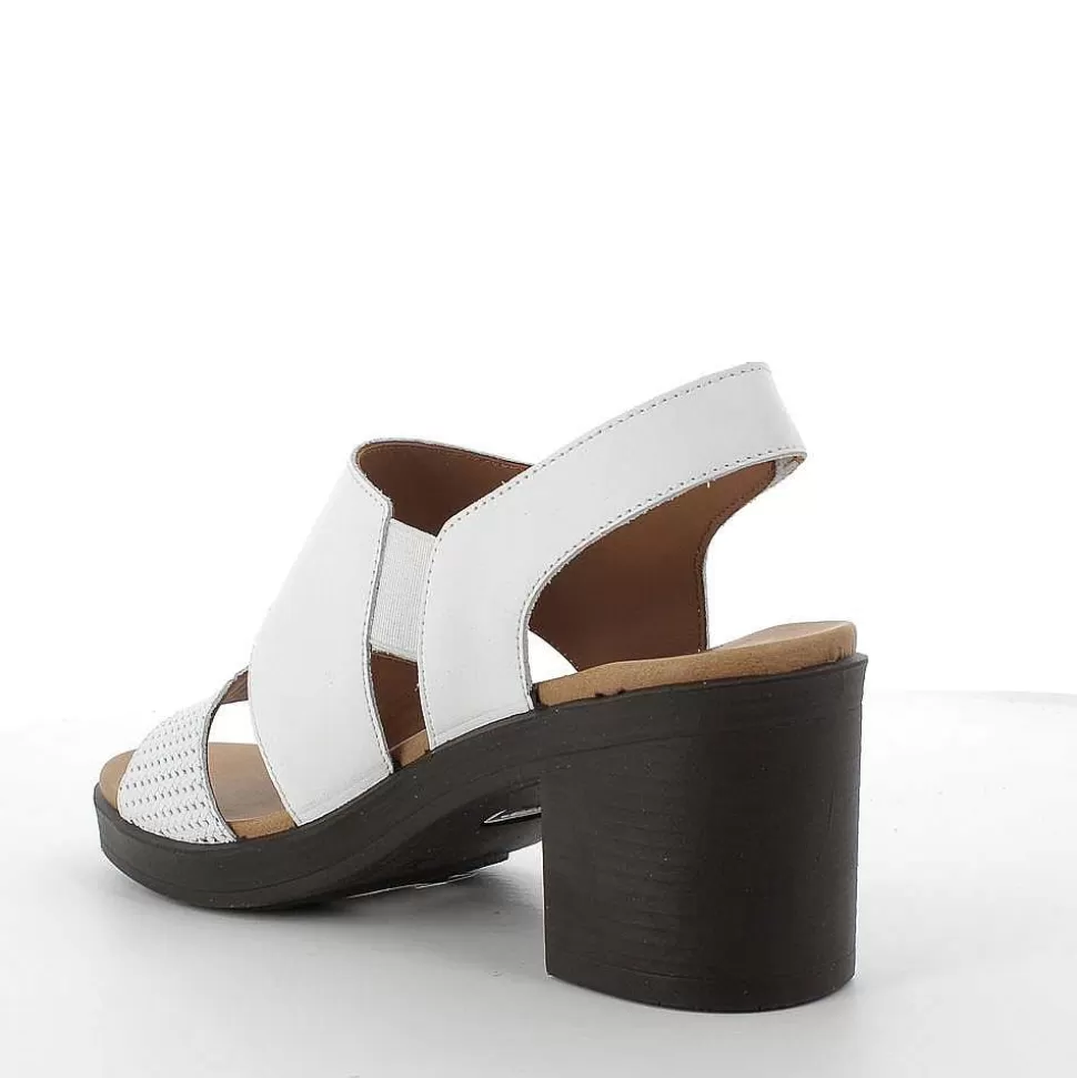 White Women'S Leather Heeled Sandal-Igi&Co Sale
