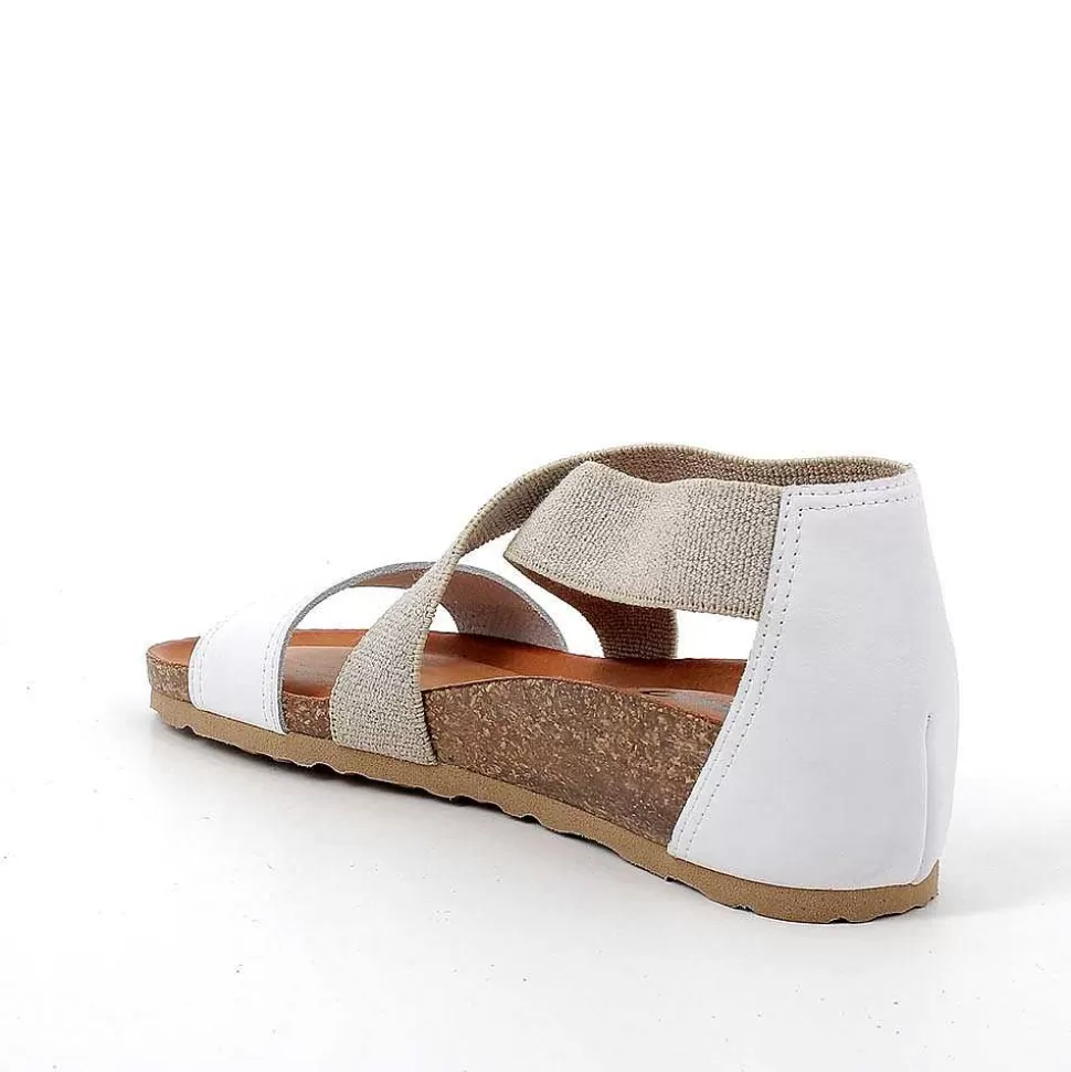 White Women'S Leather Sandals-Igi&Co Cheap
