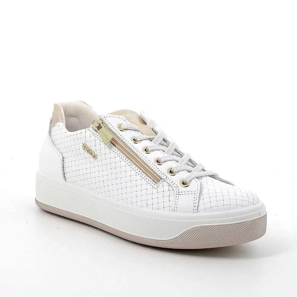 White Women'S Leather Sneakers-Igi&Co Outlet