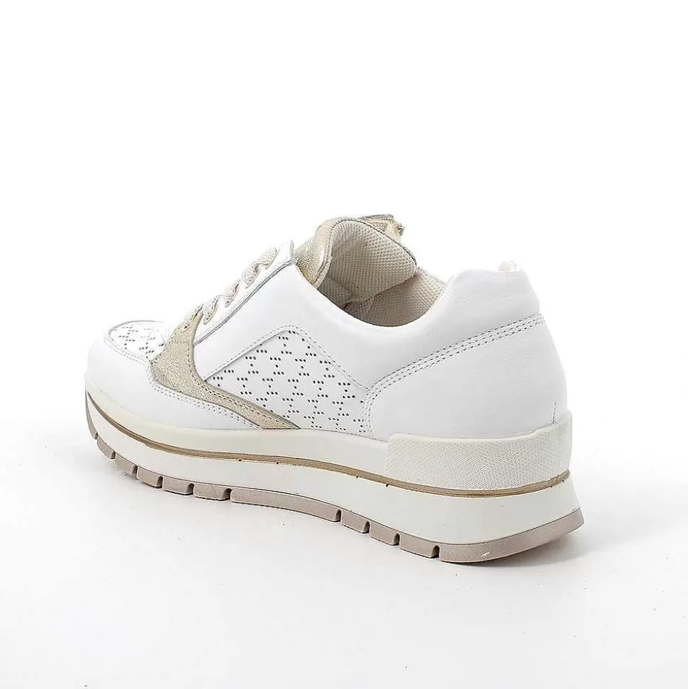 White Women'S Leather Sneakers-Igi&Co Store