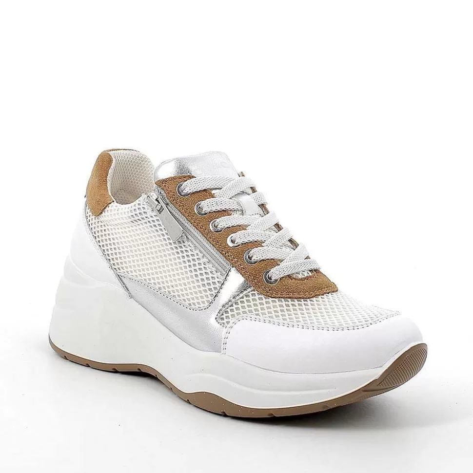 White-Beige Women'S Wedge Sneakers-Igi&Co Hot