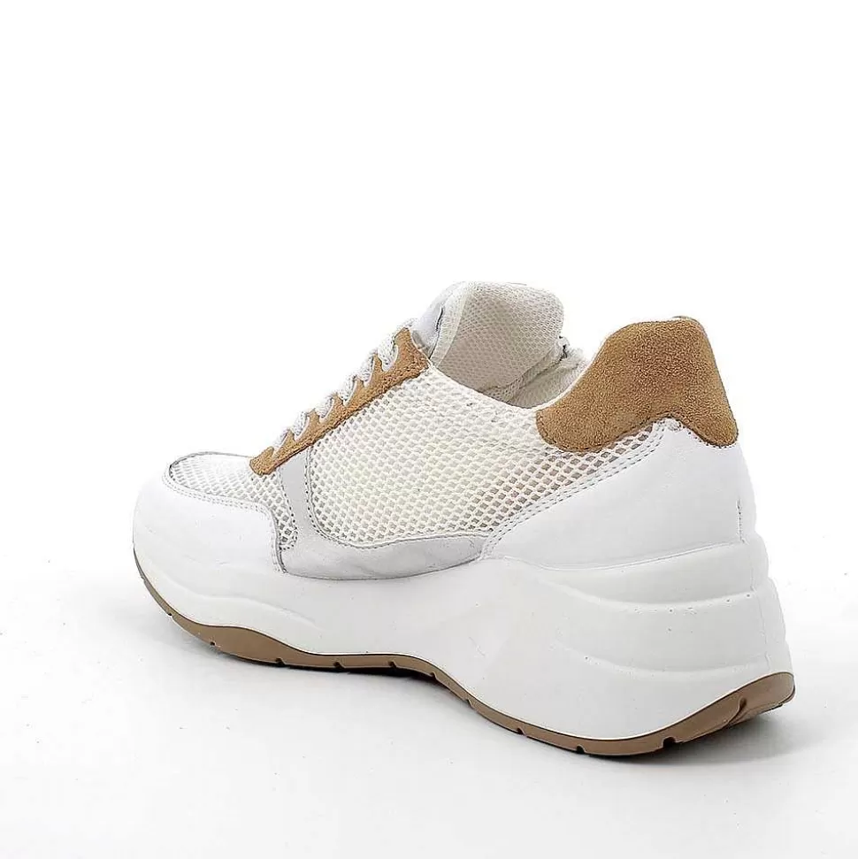 White-Beige Women'S Wedge Sneakers-Igi&Co Hot