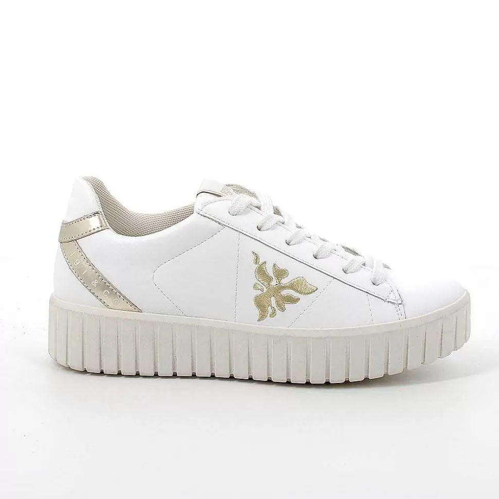 White-Platinum Women'S Sneakers-Igi&Co New