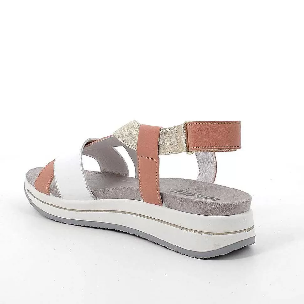 White-Powder Women'S Leather Wedge Sandals-Igi&Co Sale