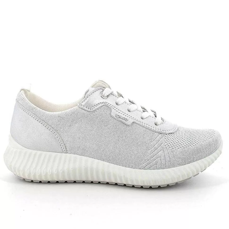 White-Silver Women'S Sneakers-Igi&Co Online