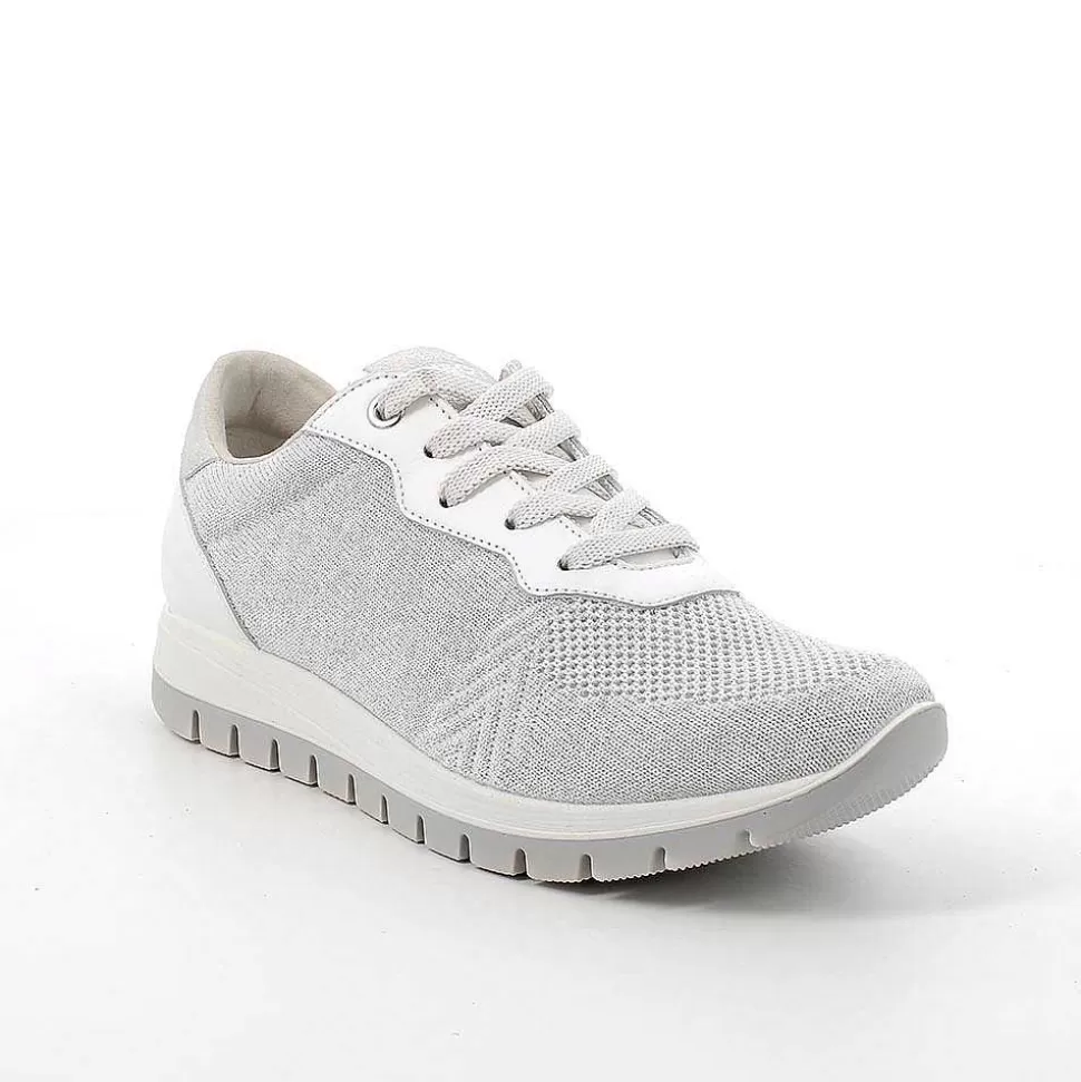 White-Silver Women'S Sneakers-Igi&Co New