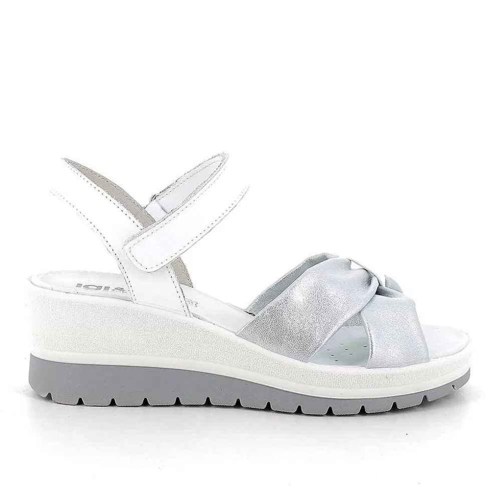 White-Silver Women'S Wedge Sandals-Igi&Co Cheap