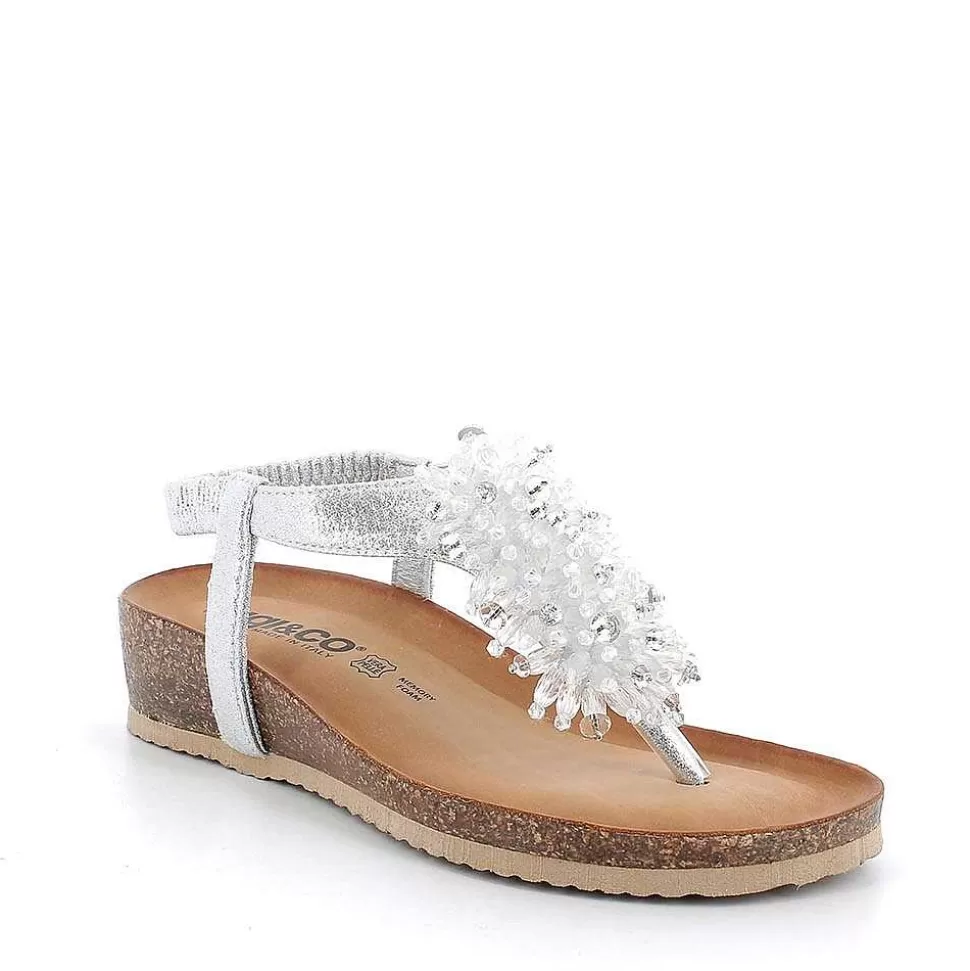 Women'S Flip Flop Sandals Silver-Igi&Co Online