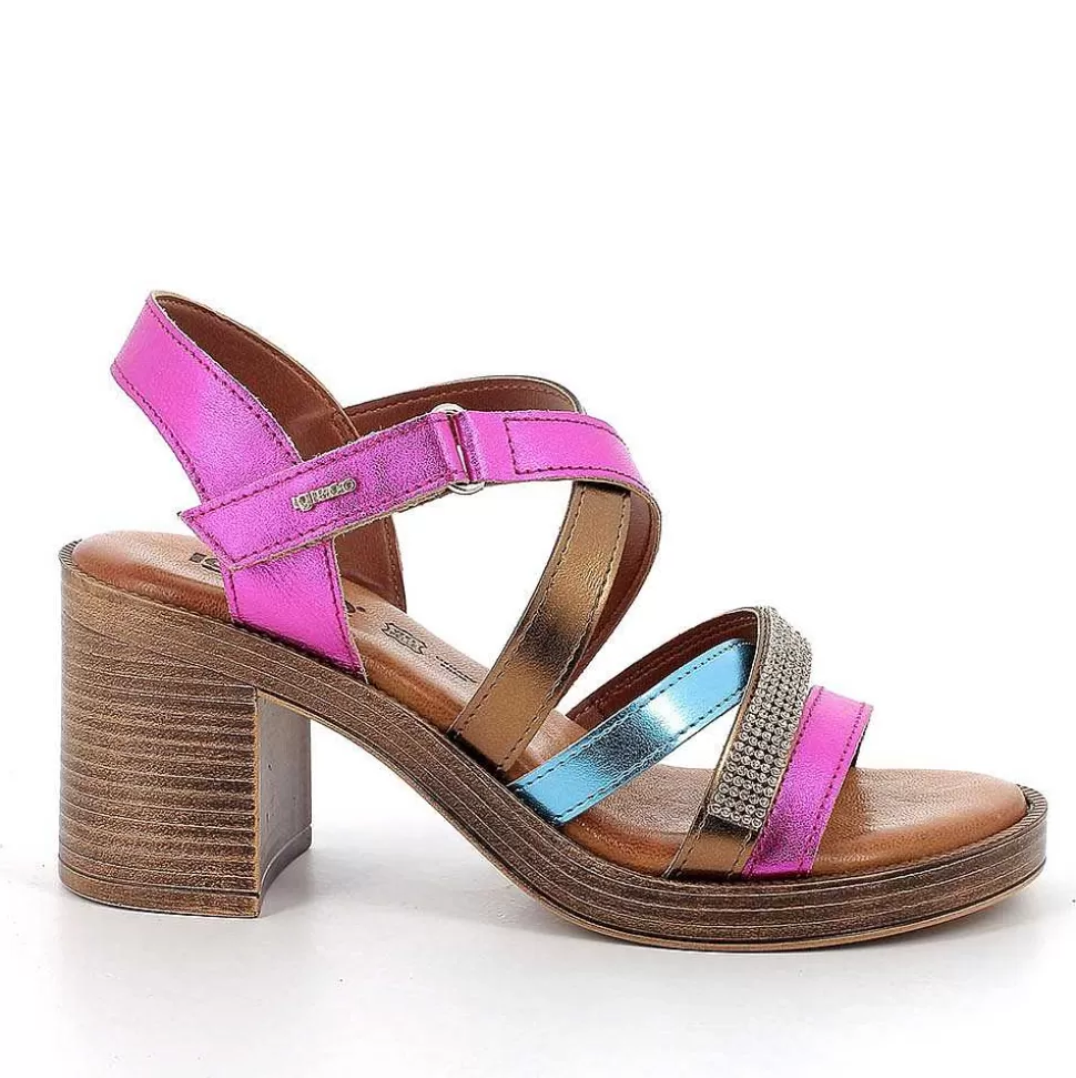 Women'S Heeled Sandals Fuxia-Celeste-Igi&Co Cheap