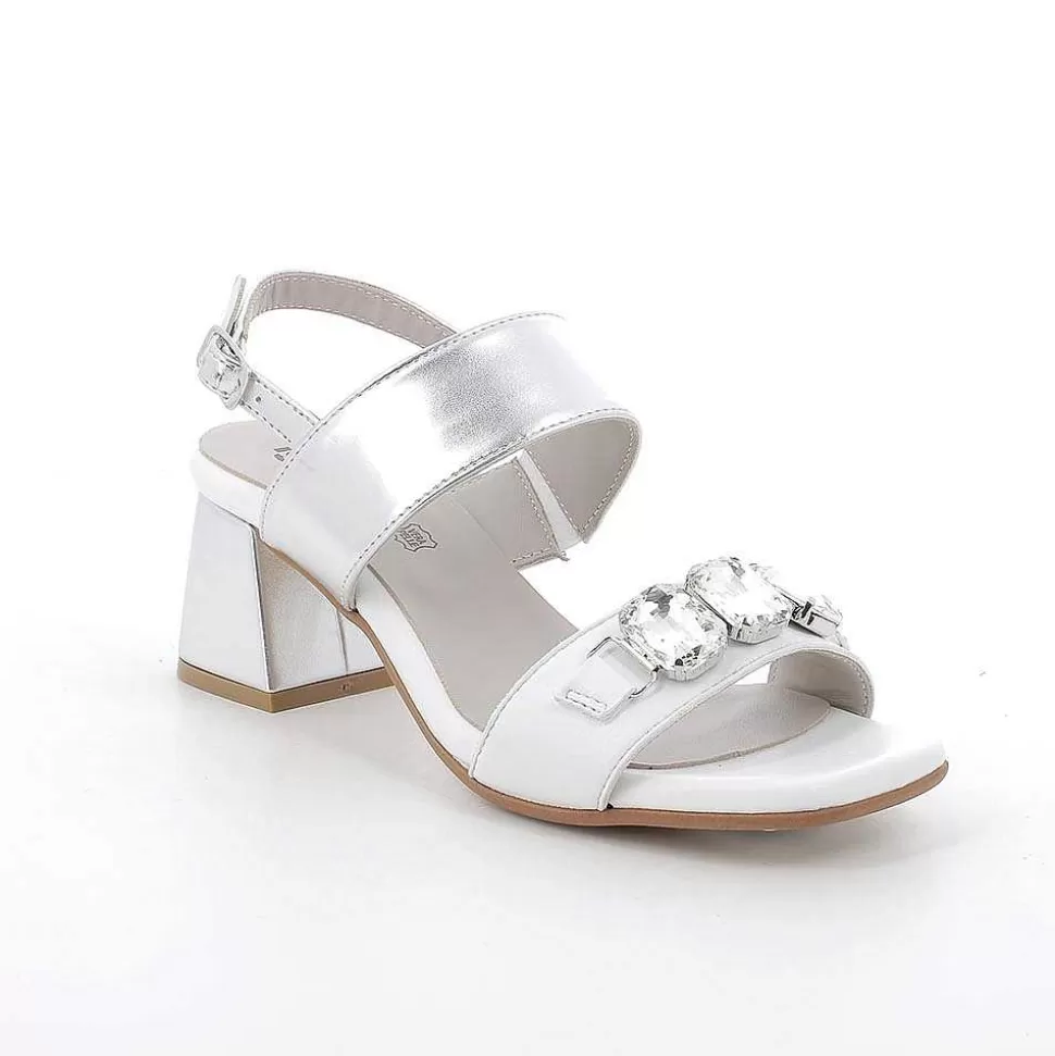 Women'S Heeled Sandals Silver-White-Igi&Co Store