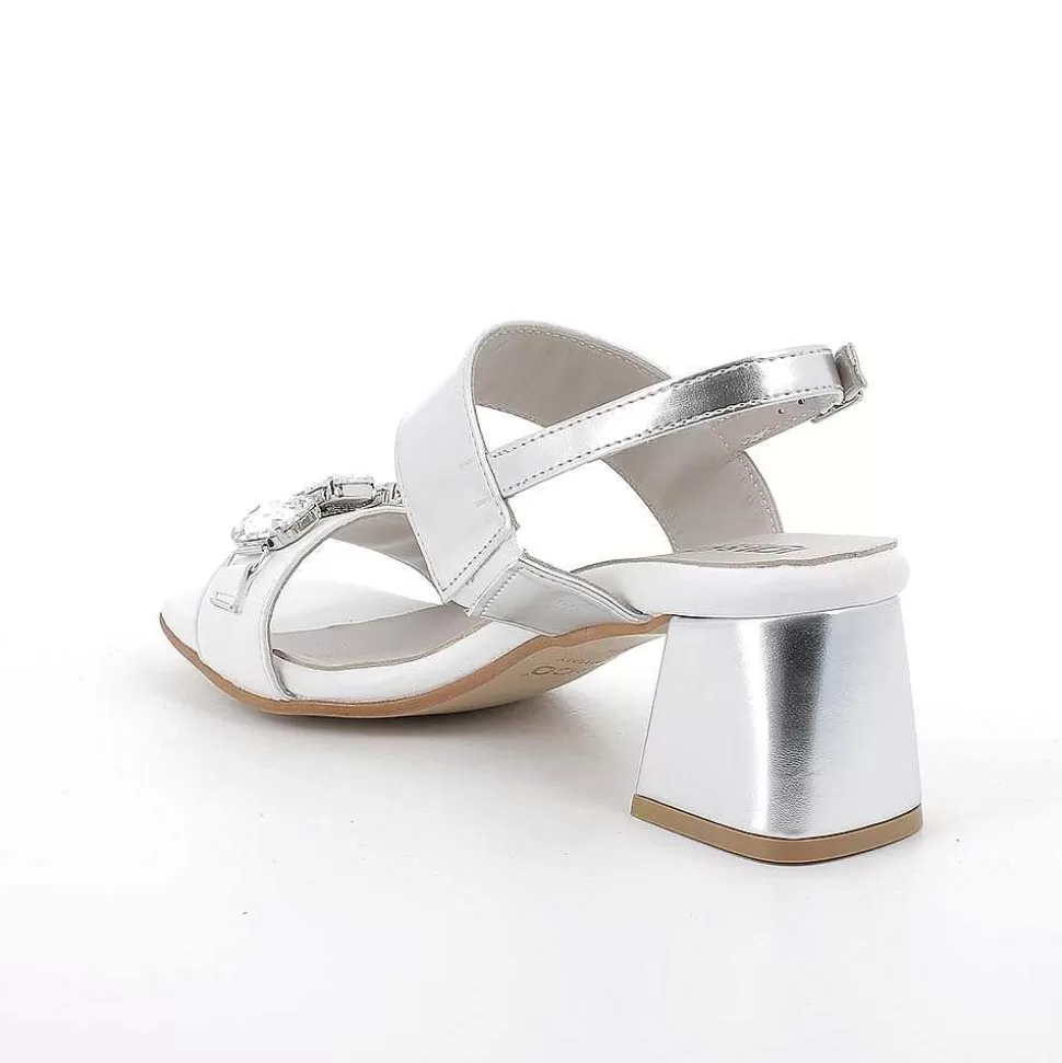 Women'S Heeled Sandals Silver-White-Igi&Co Store