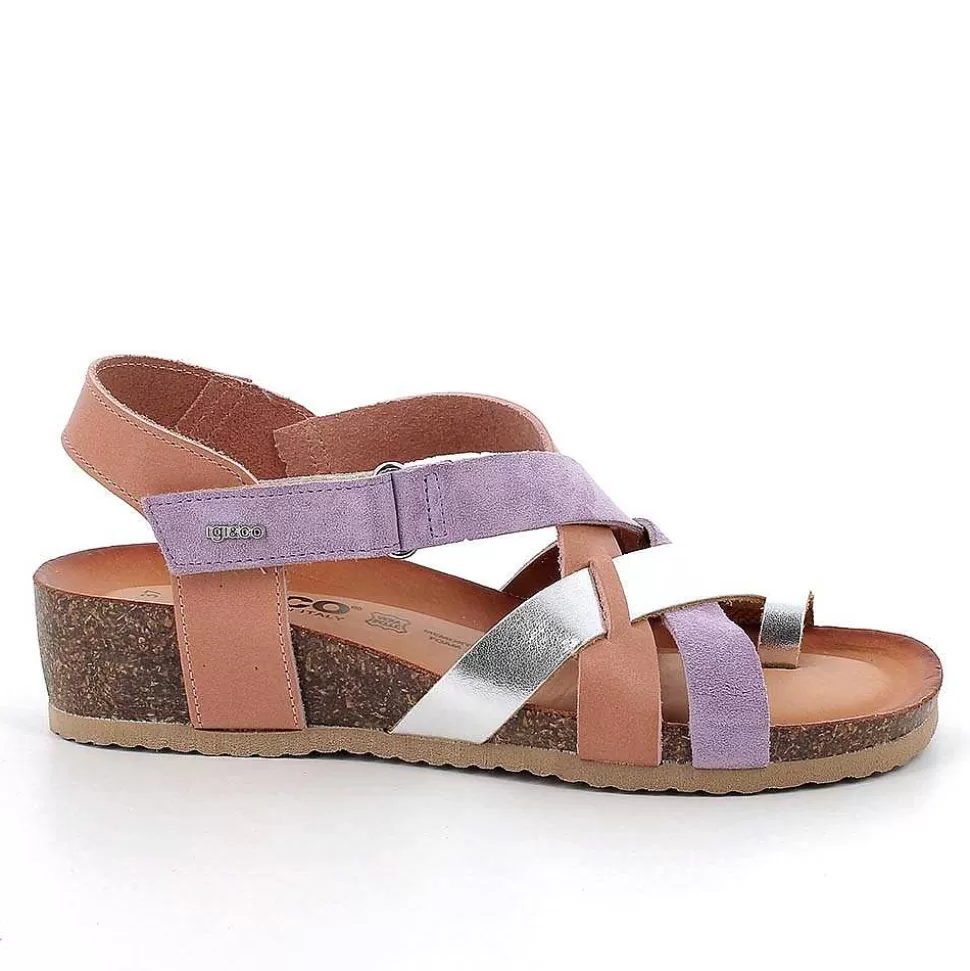 Women'S Leather Flip Flop Sandals Phard-Lilac-Igi&Co Cheap