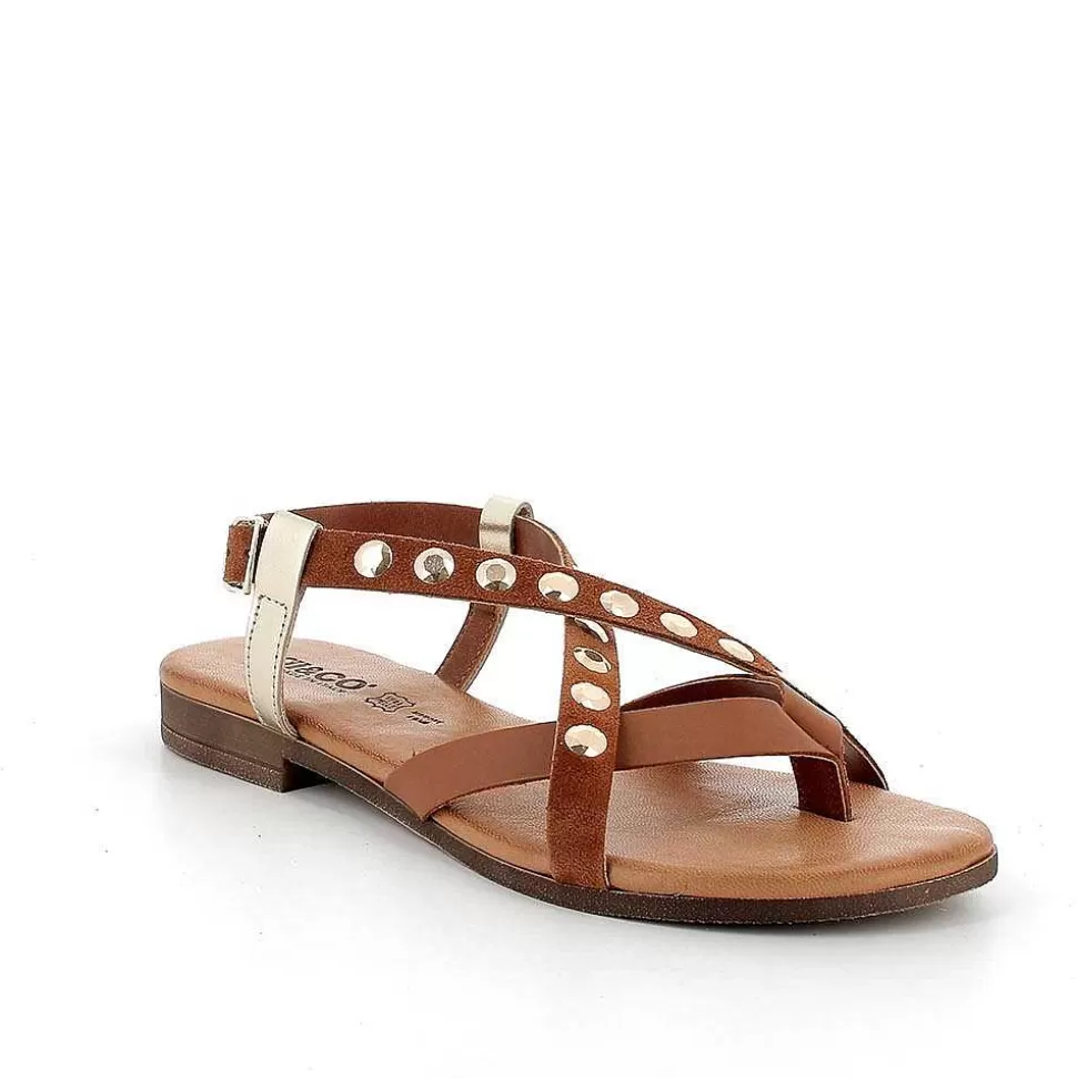 Women'S Leather Flip Flop Sandals Tan-Igi&Co Outlet