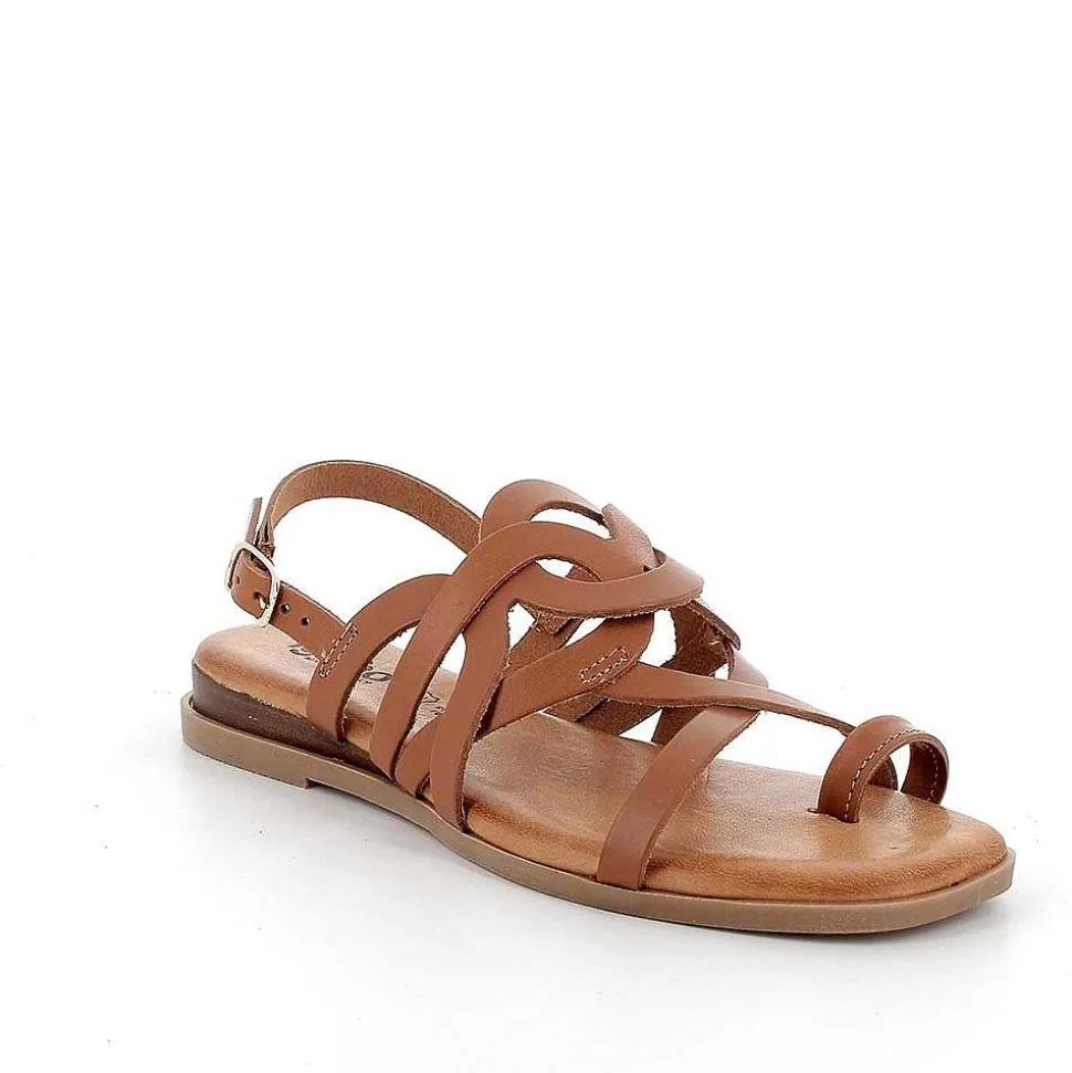 Women'S Leather Flip Flop Sandals Tan-Igi&Co Clearance