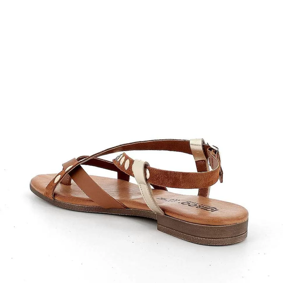 Women'S Leather Flip Flop Sandals Tan-Igi&Co Outlet