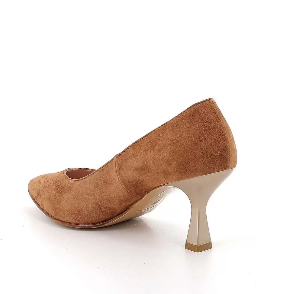 Women'S Leather Heeled Pumps Tan-Igi&Co Cheap