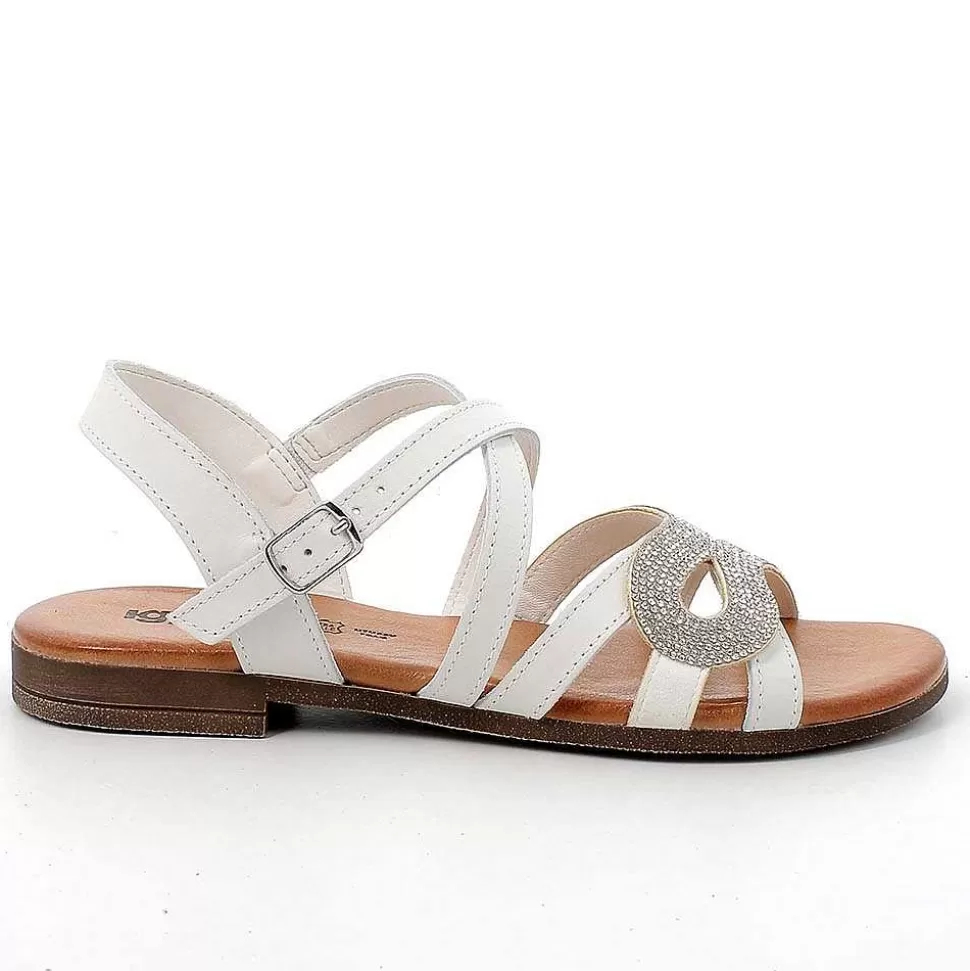 Women'S Leather Sandals Milk-Igi&Co Sale