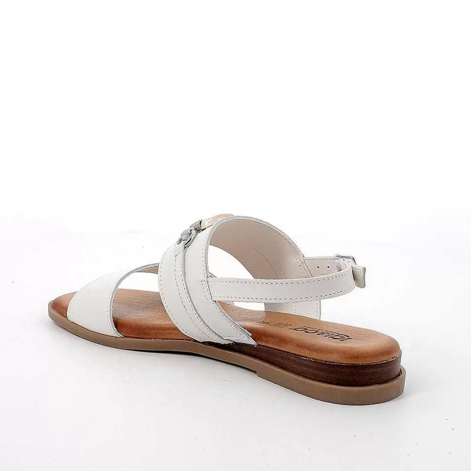 Women'S Leather Sandals Milk-Igi&Co Discount