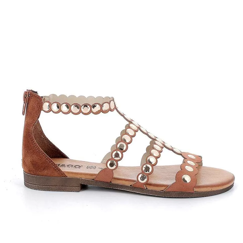 Women'S Leather Sandals Tan-Igi&Co Best