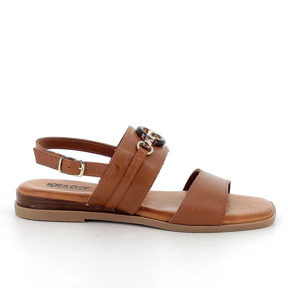 Women'S Leather Sandals Tan-Igi&Co Outlet