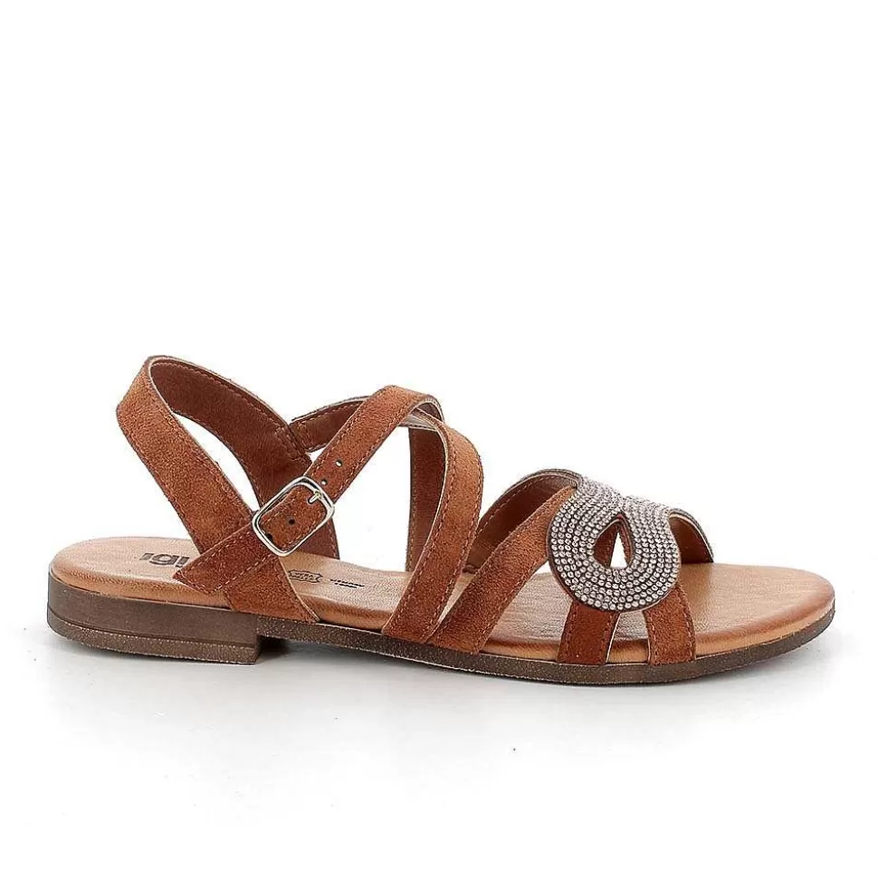 Women'S Leather Sandals Tan-Igi&Co Best