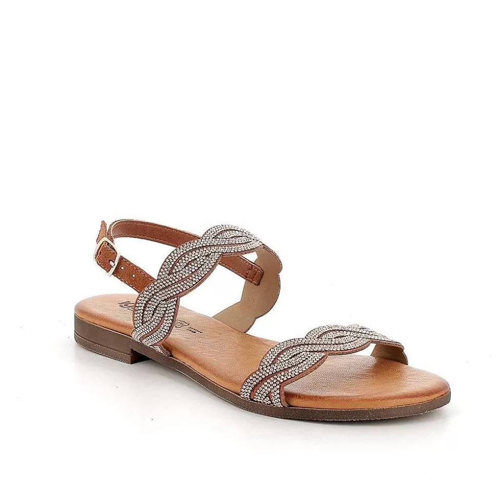 Women'S Leather Sandals Tan-Igi&Co Discount