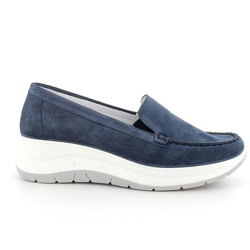 Women'S Leather Wedge Loafers Jeans-Igi&Co Store