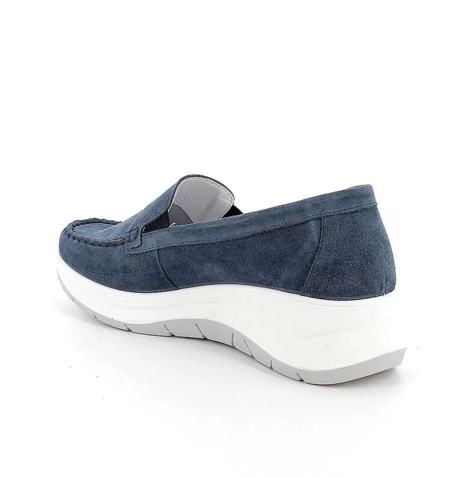 Women'S Leather Wedge Loafers Jeans-Igi&Co Store