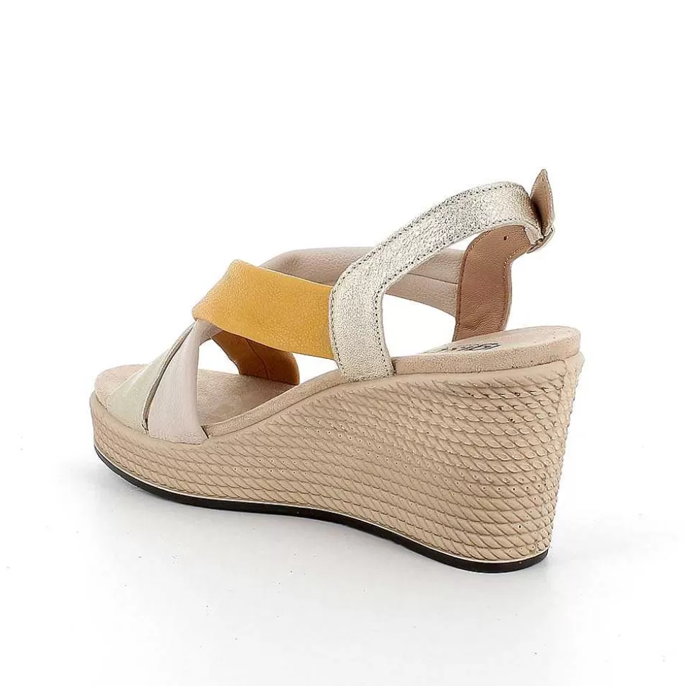 Women'S Wedge Sandals Platinum-Light Beige-Igi&Co Cheap