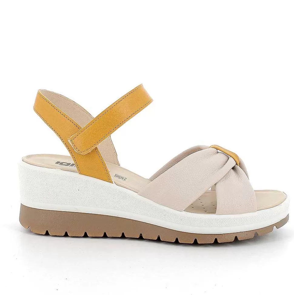 Yellow-Sand Women'S Wedge Sandals-Igi&Co Fashion